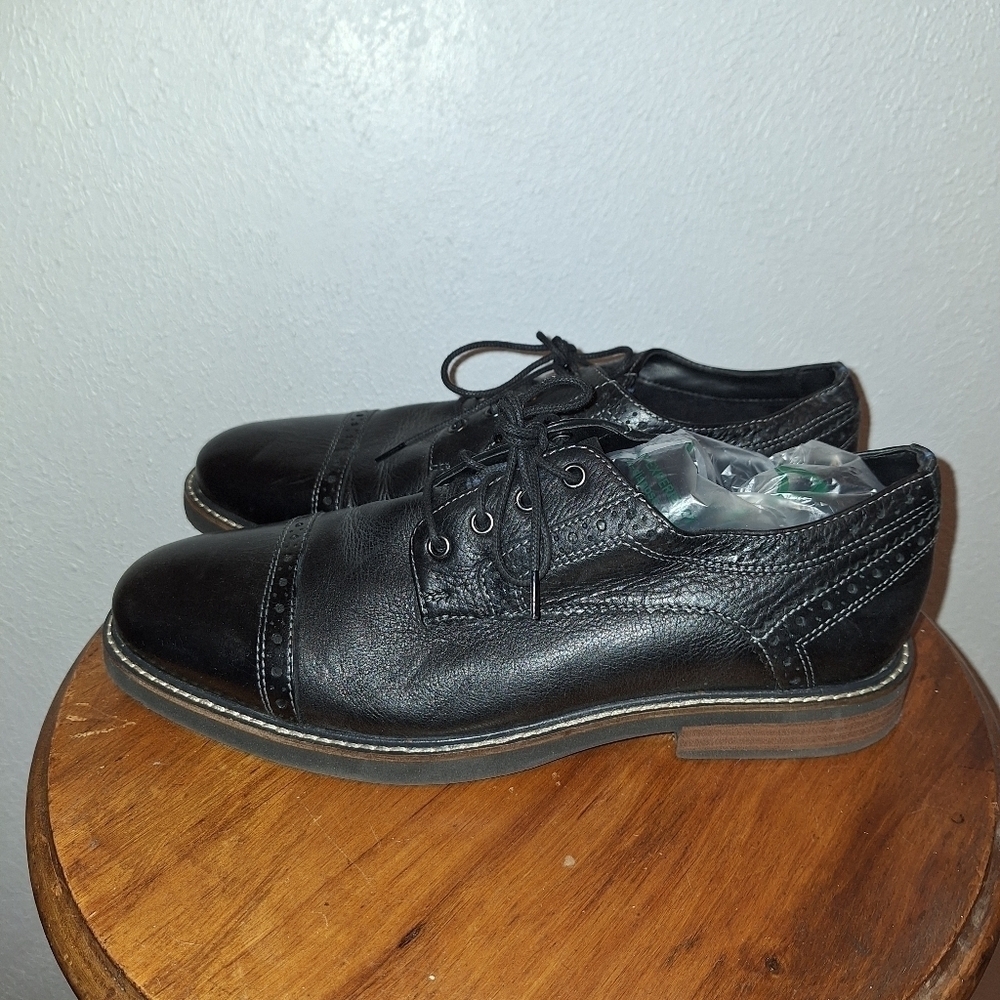🌟 Nunn Bush Overland Cap Toe Lace-Up Dress Oxfords Shoes Comfort Heel Size 9.5W